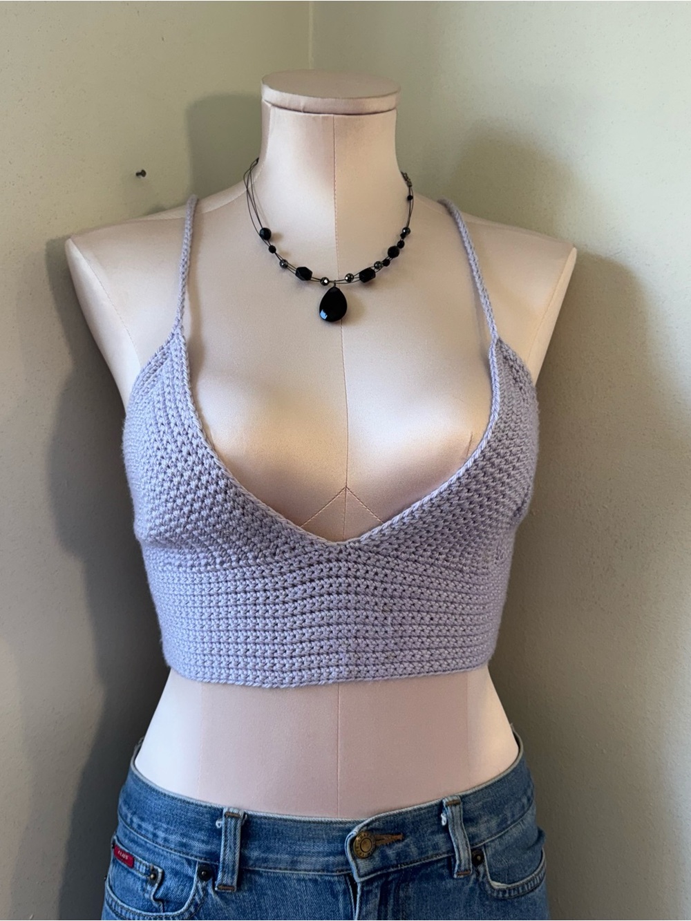 Hand Crafted Lilac Crochet Bralette‎ Crop Top